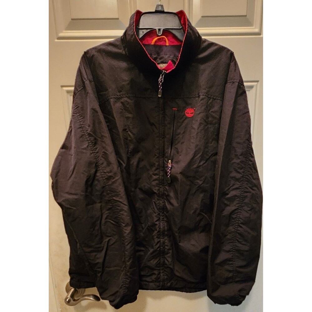 Vintage Timberland Mens Black Full Zip Weather Gear Collared Outdoor Jacket XXL
